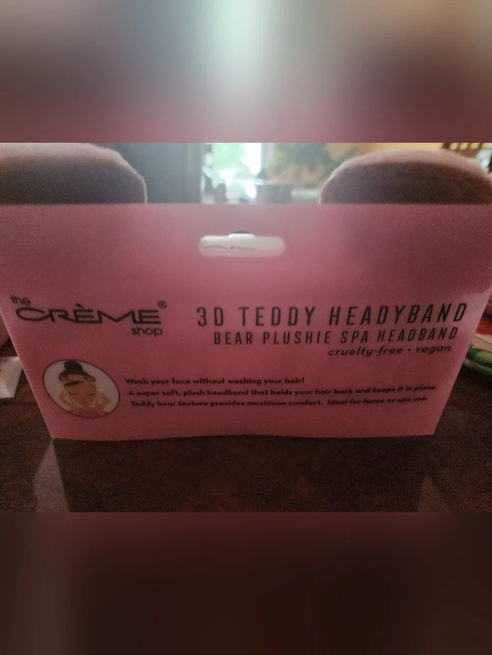 🧸The Crème Shop Pink 3D Teddy Plush Spa Headband for Kids